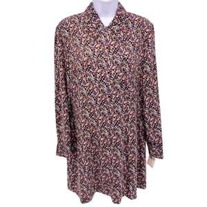 NEW VINTAGE 90s R-Wear Deadstock Long Sleeve Collared Dress Sz Medium